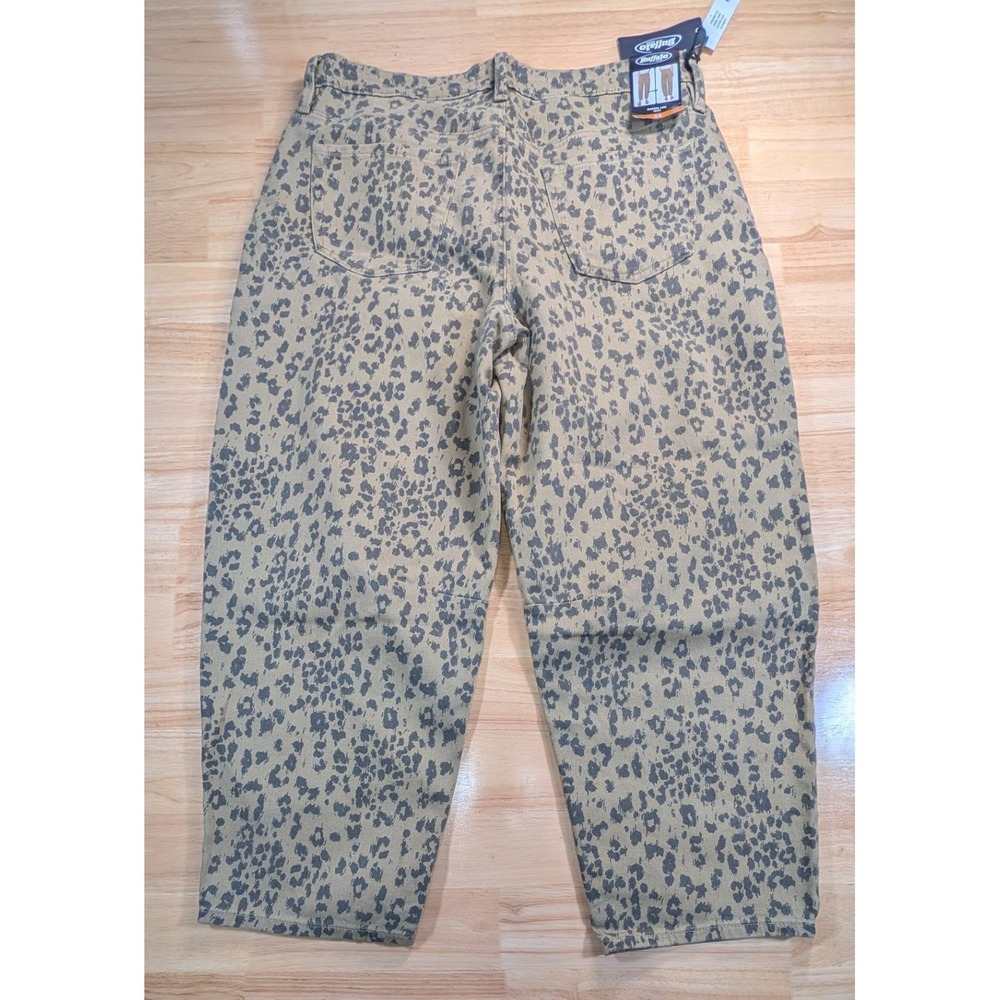 Buffalo Jeans Womens 12 Barrel Leg Leopard Print Tan Brown Animal Print NWT - Picture 7 of 11